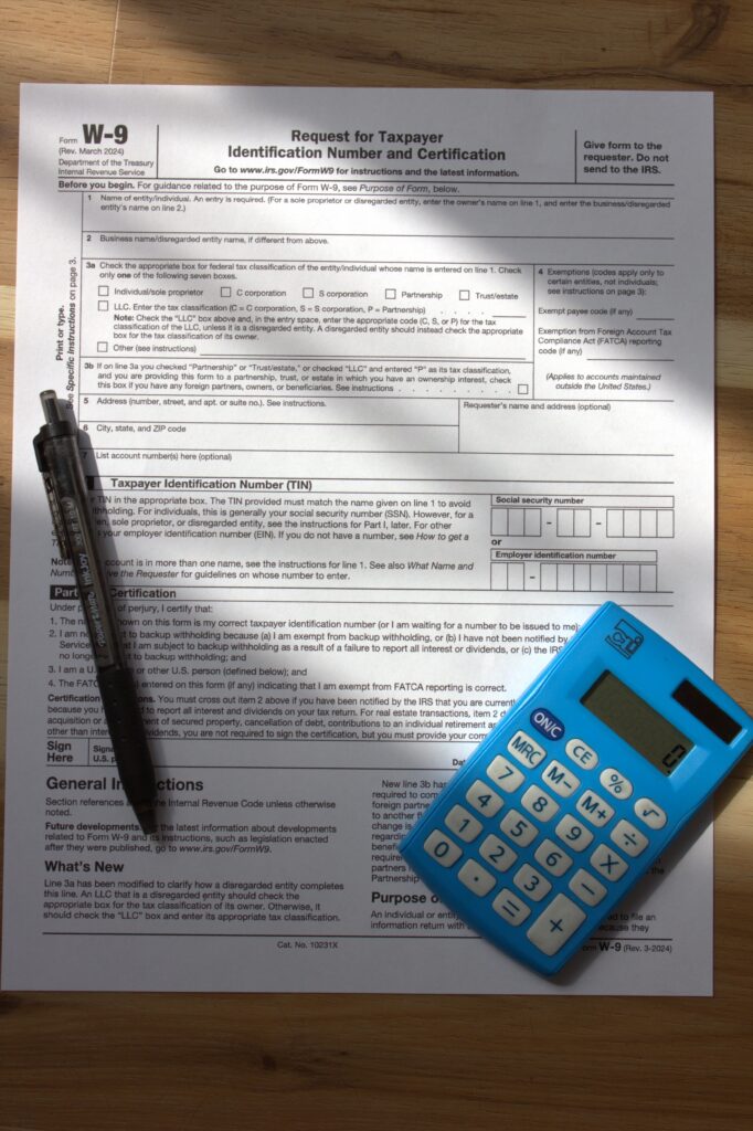 W-9 form for business owners